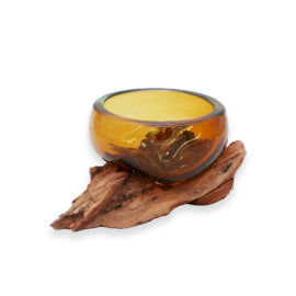 Mini bol en verre fondu sur bois (2 variantes)