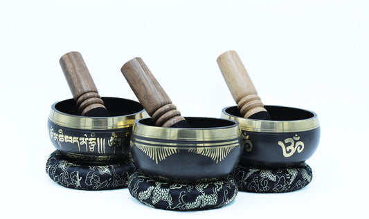 Ensemble de Bols chantants tibétains au choix – FLEUR DE LOTUS - FLEUR DE VIE - YOGA OM