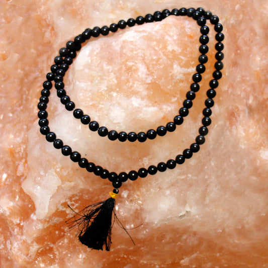 Mala 108 perles - Agate noire
