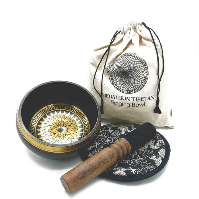 Coffret cadeau bol chantant gravé à la main - 14 cm (plusieurs modèles)