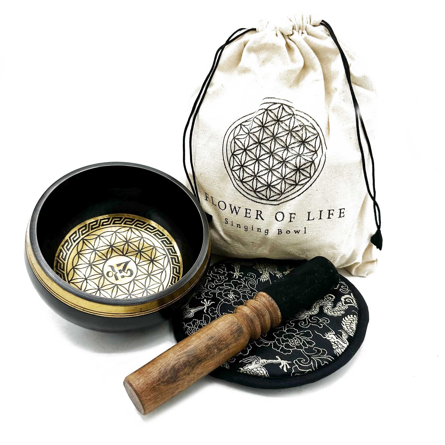 Coffret cadeau bol chantant gravé à la main - 14 cm (plusieurs modèles)
