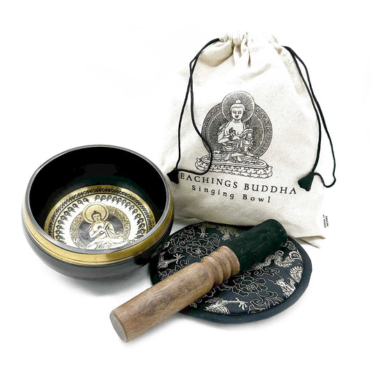 Coffret cadeau bol chantant gravé à la main - 14 cm (plusieurs modèles)