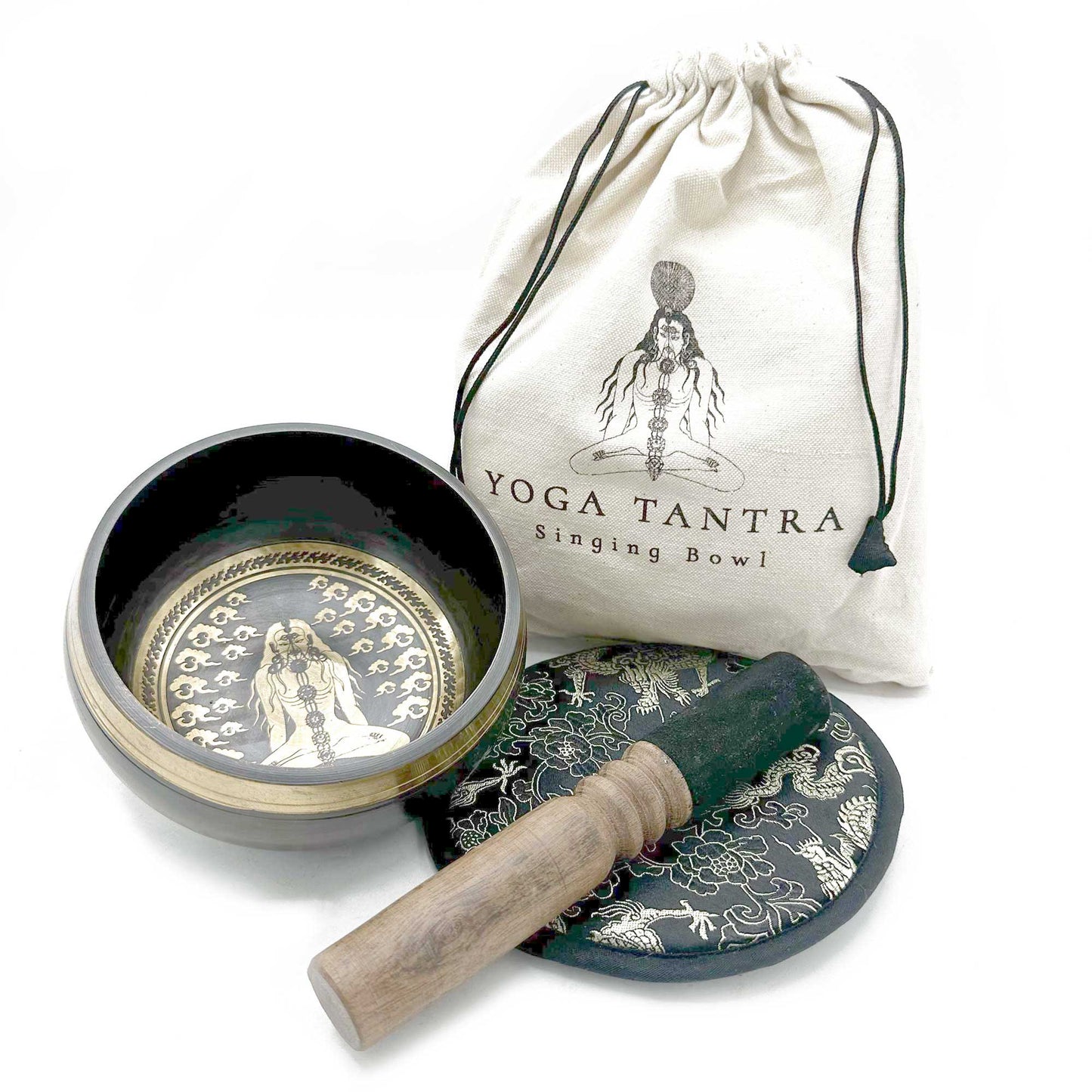 Coffret cadeau bol chantant gravé à la main - 14 cm (plusieurs modèles)