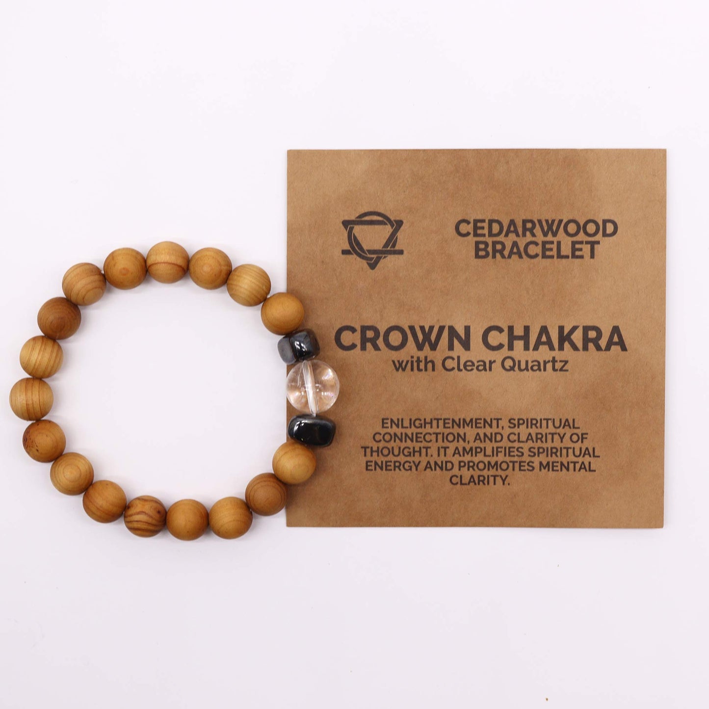 Bracelet en Bois de cèdre et Quartz clair pour homme