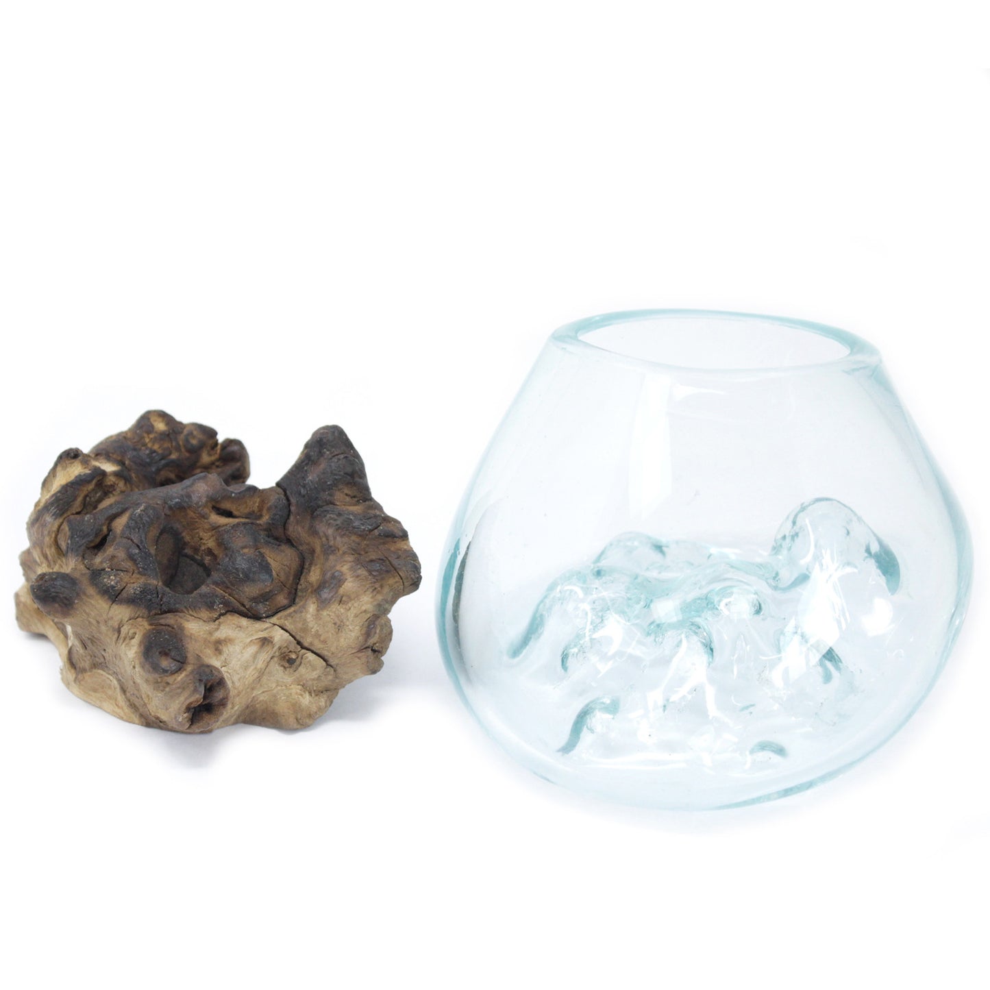 Vase en verre soufflé sur racine (plusieurs variantes)