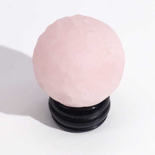 Planète VÉNUS en Quartz rose sur support en pierre - 40 mm