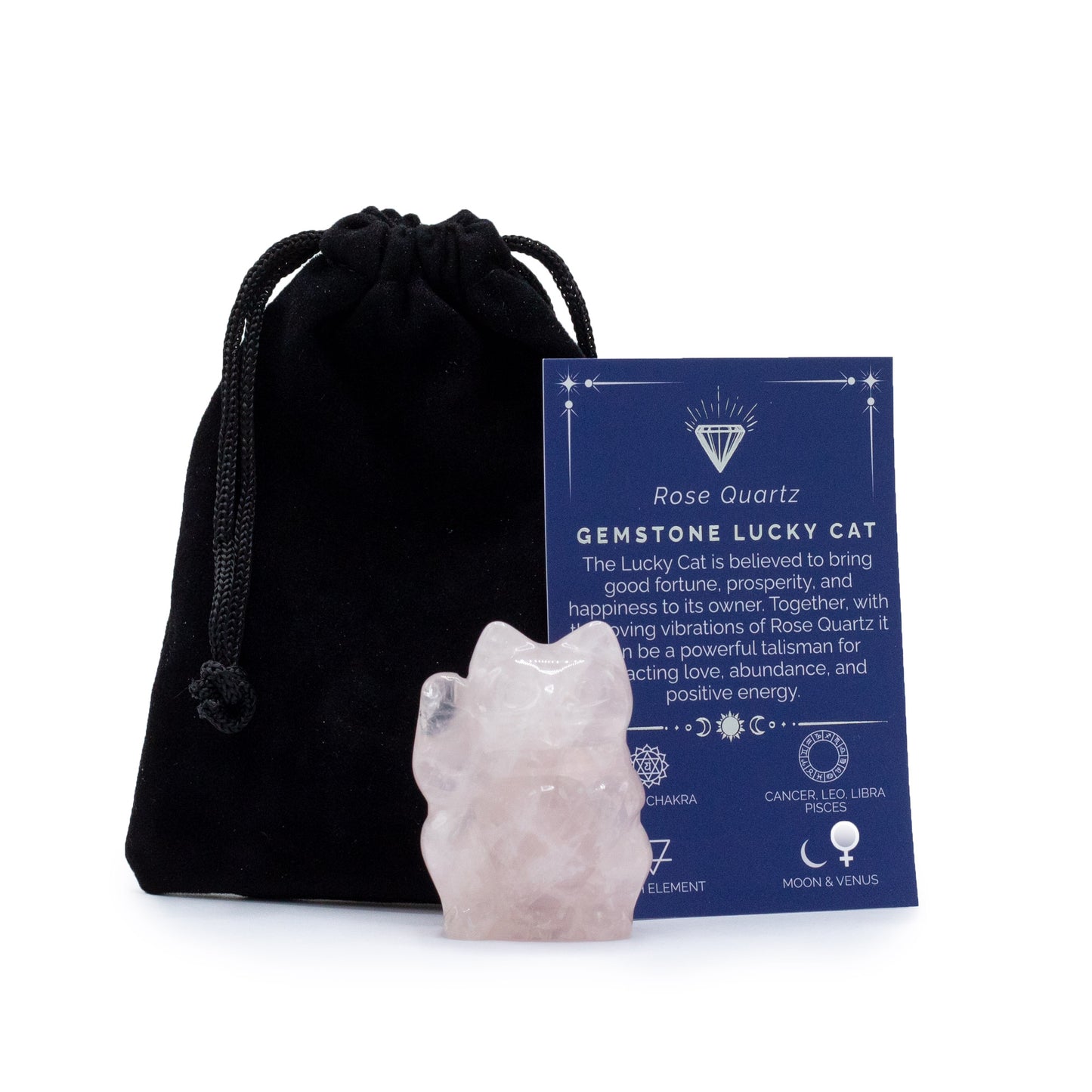 Chat chanceux (maneki neko) en pierres précieuses - 4 variantes