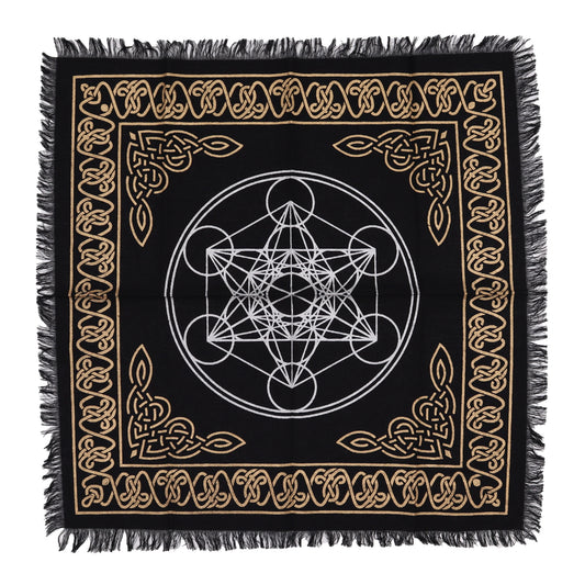 Nappe d'autel ésotérique à franges - Tableau des chakras