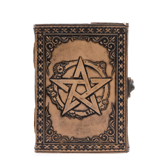 Pentacle - Carnet ésotérique - Gris antique - 200 pages - Bordure brodée