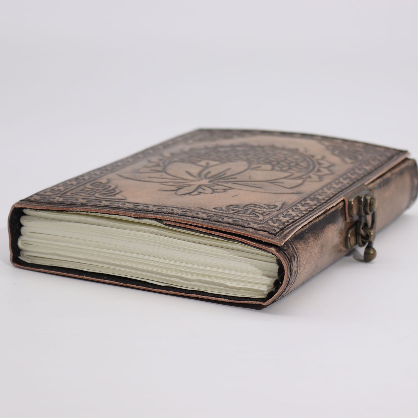 Lotus Madala - Carnet ésotérique - Gris antique - 200 pages - Bordure brodée