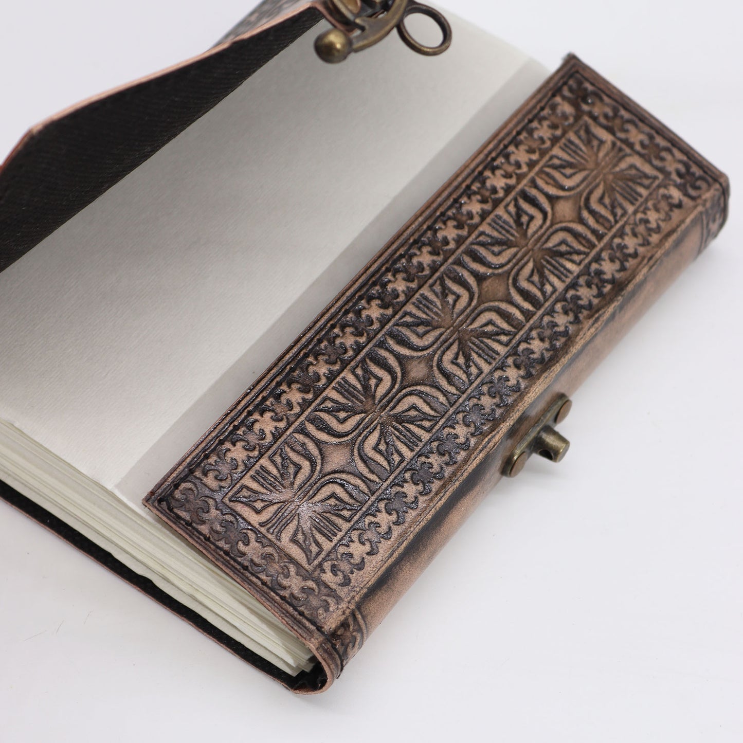 Lotus Madala - Carnet ésotérique - Gris antique - 200 pages - Bordure brodée