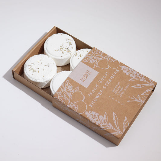 Coffret de galets de douche vapeur zen - Booster d'humeur (blanc)