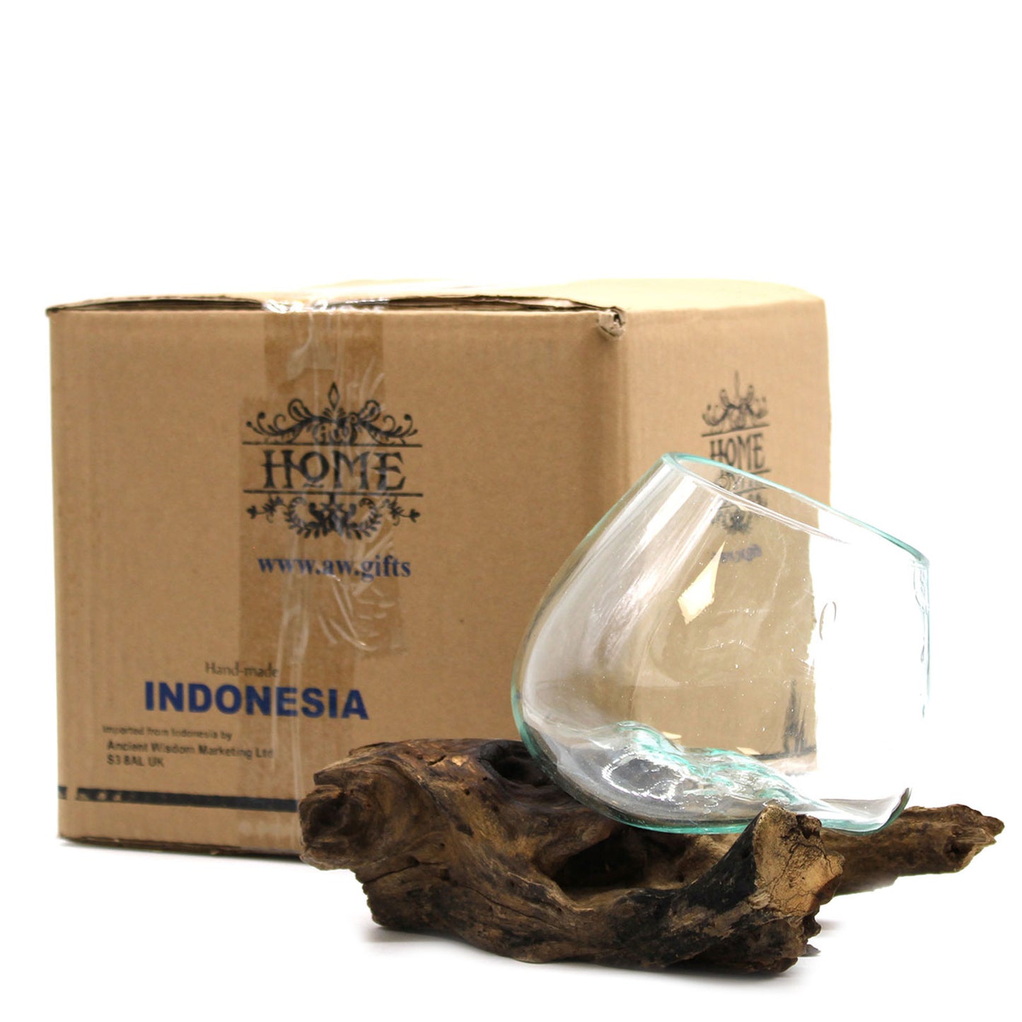 Vase en verre soufflé sur racine (plusieurs variantes)