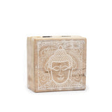 Petite boîte carrée en bois de manguier - 10 x 10 x 4,2 cm