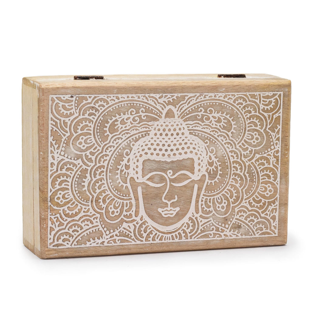Grande boîte rectangulaire en bois de manguier - 21,5 x 14 x 6,3 cm