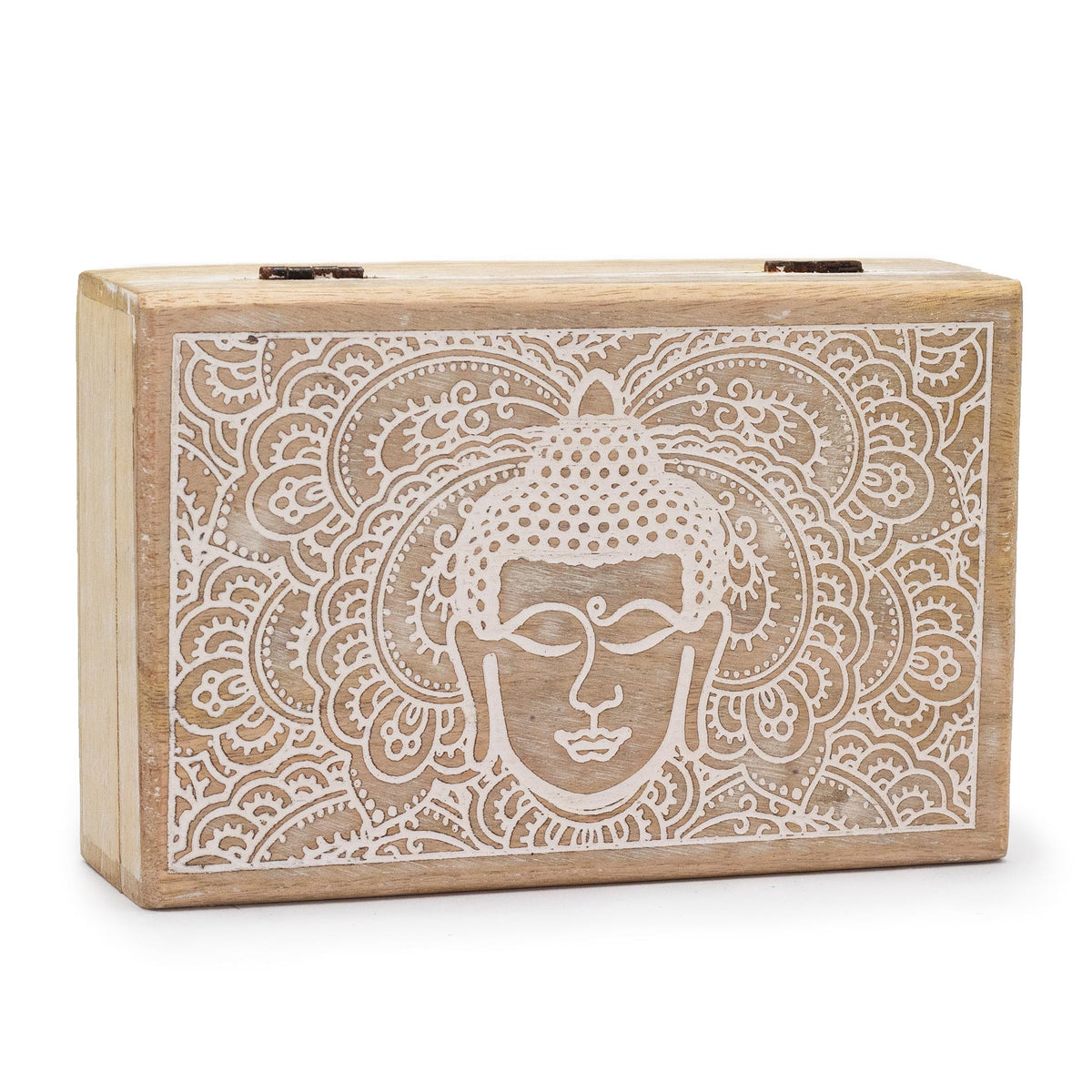 Grande boîte rectangulaire en bois de manguier - 21,5 x 14 x 6,3 cm