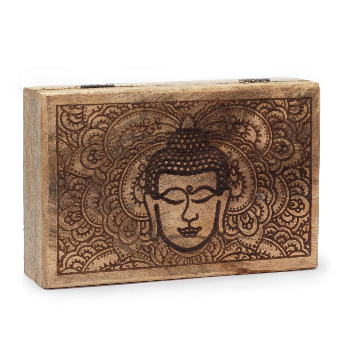 Grande boîte rectangulaire en bois de manguier - 21,5 x 14 x 6,3 cm