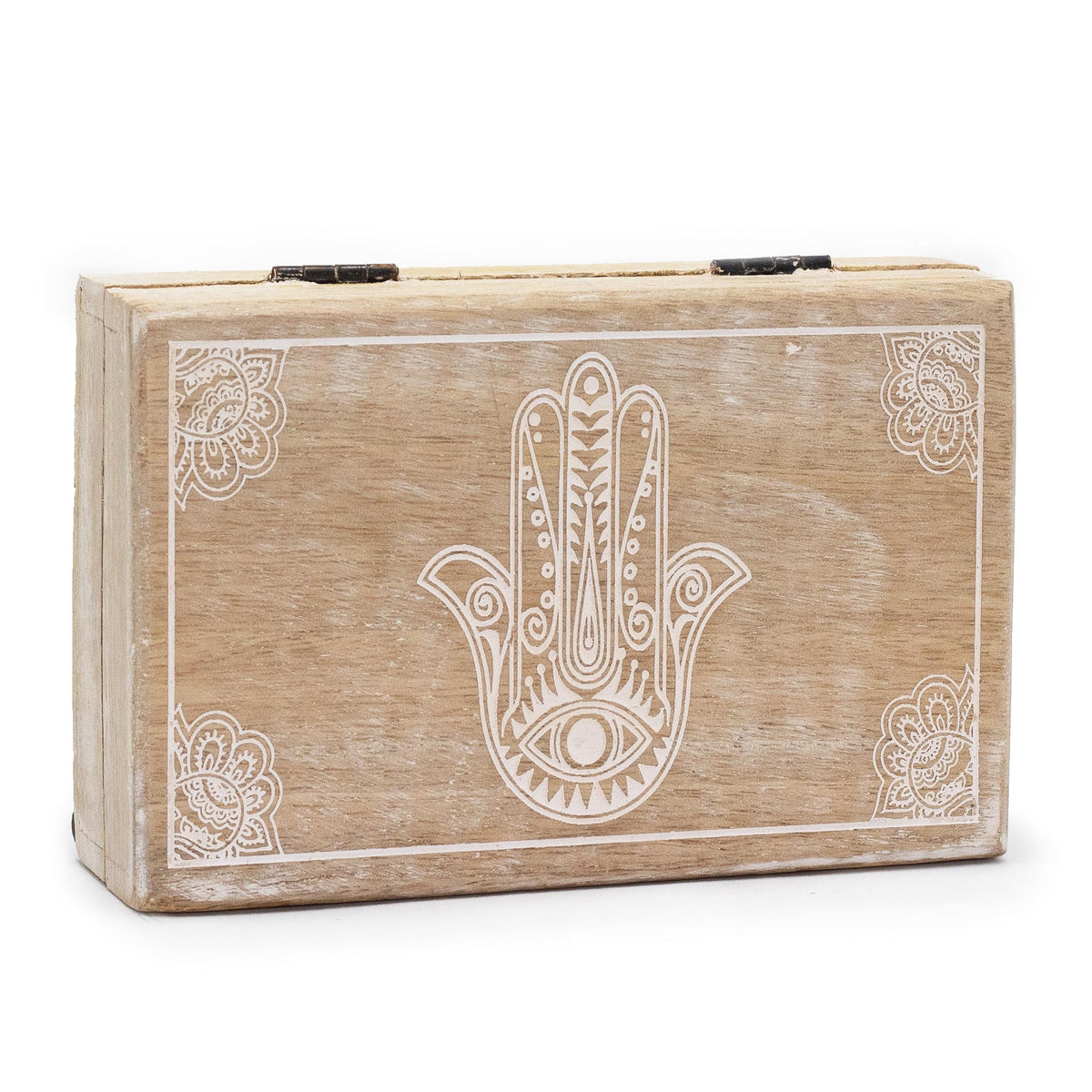 Grande boîte rectangulaire en bois de manguier - 21,5 x 14 x 6,3 cm
