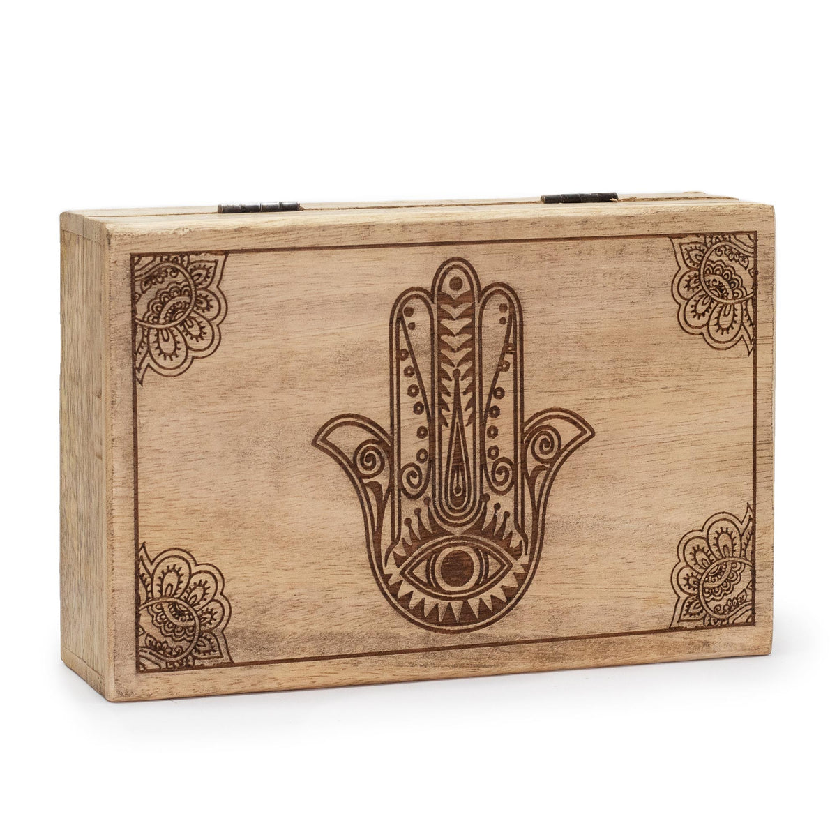 Grande boîte rectangulaire en bois de manguier - 21,5 x 14 x 6,3 cm
