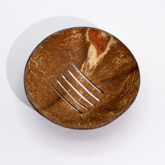 Porte-savon naturel en noix de coco - Rond - 11 cm