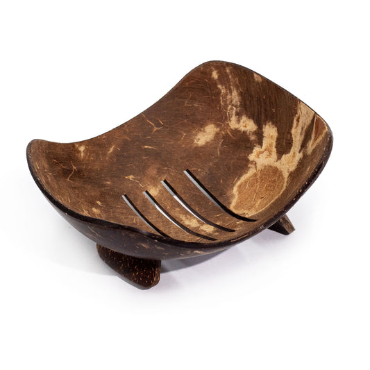 Porte-savon naturel en noix de coco - Ovale - 11 cm