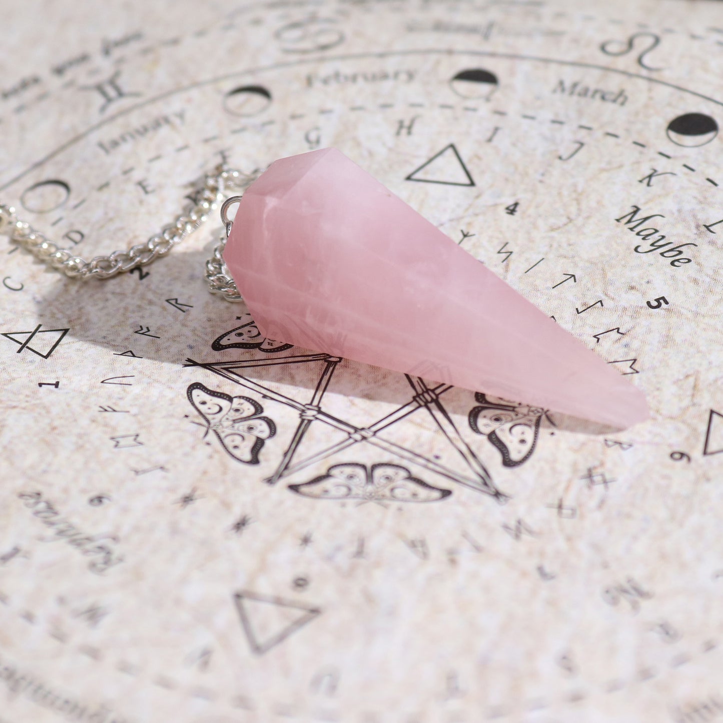 Encens de sort de sorcière ancien - Amour - Pendule en quartz rose