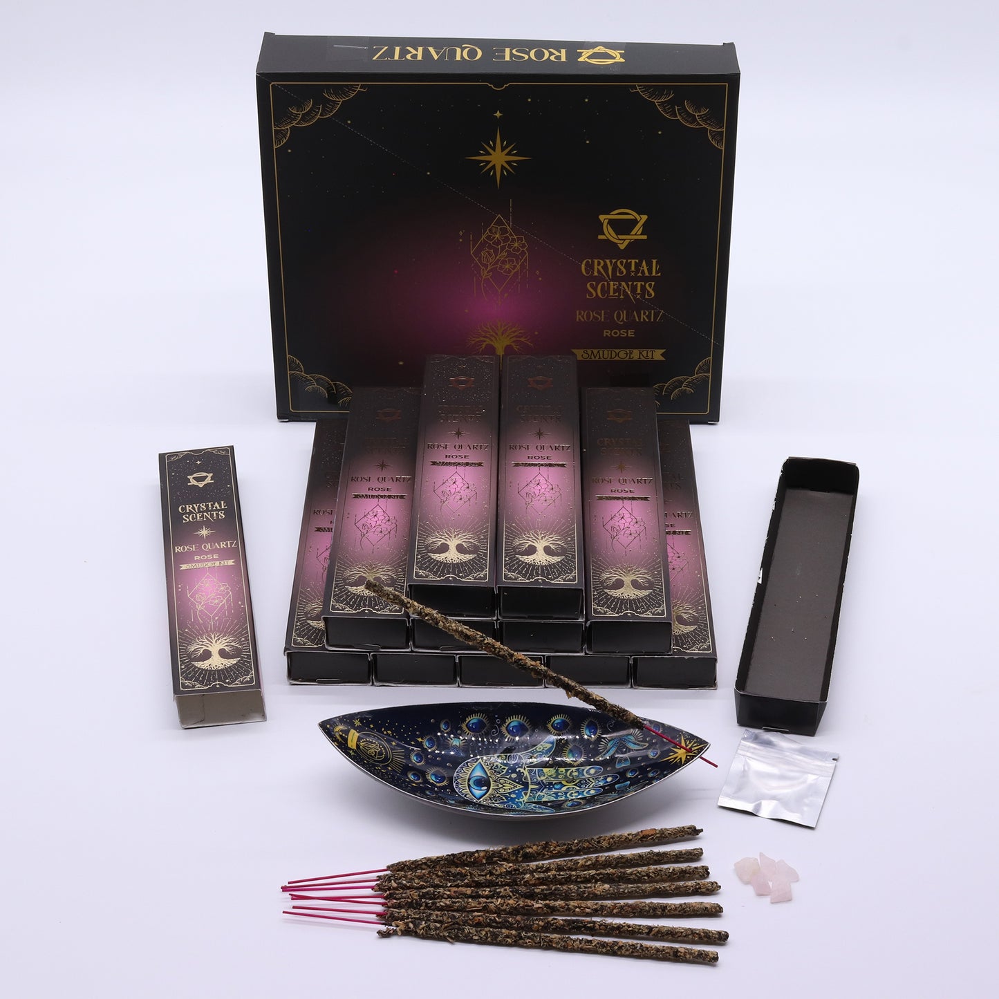 Encens de purification au Quartz rose - Rose