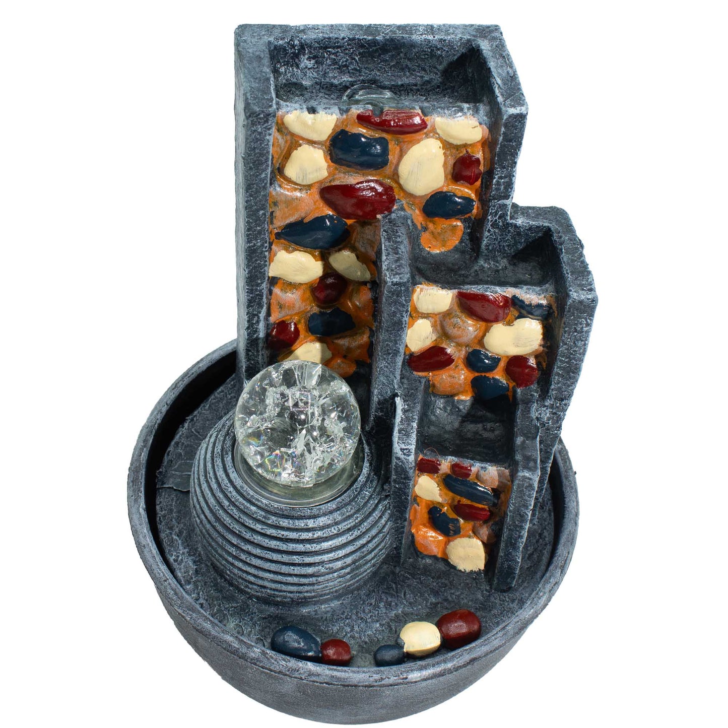 Fontaine de table - Galets & boule de cristal (19x19x28 cm)