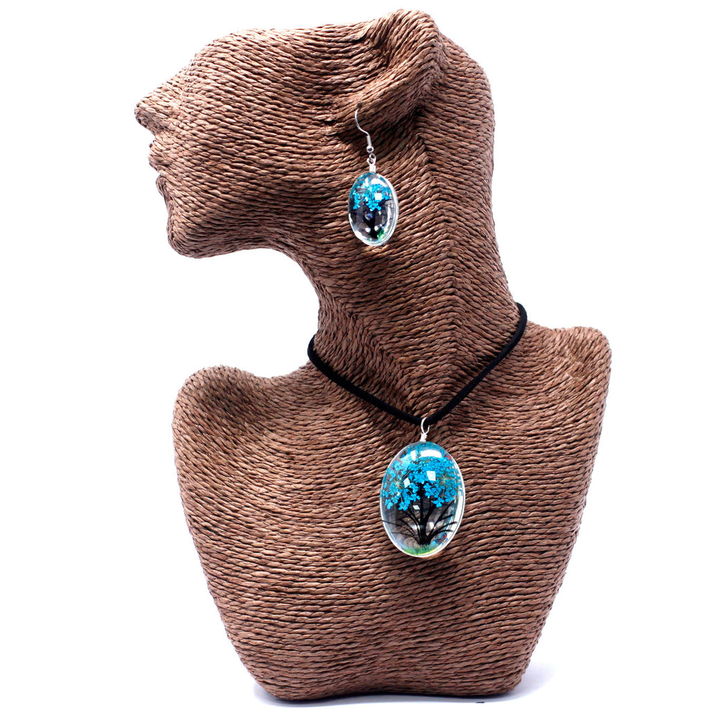 Bijoux en fleurs pressées véritables - Arbre de vie (plusieurs variantes)