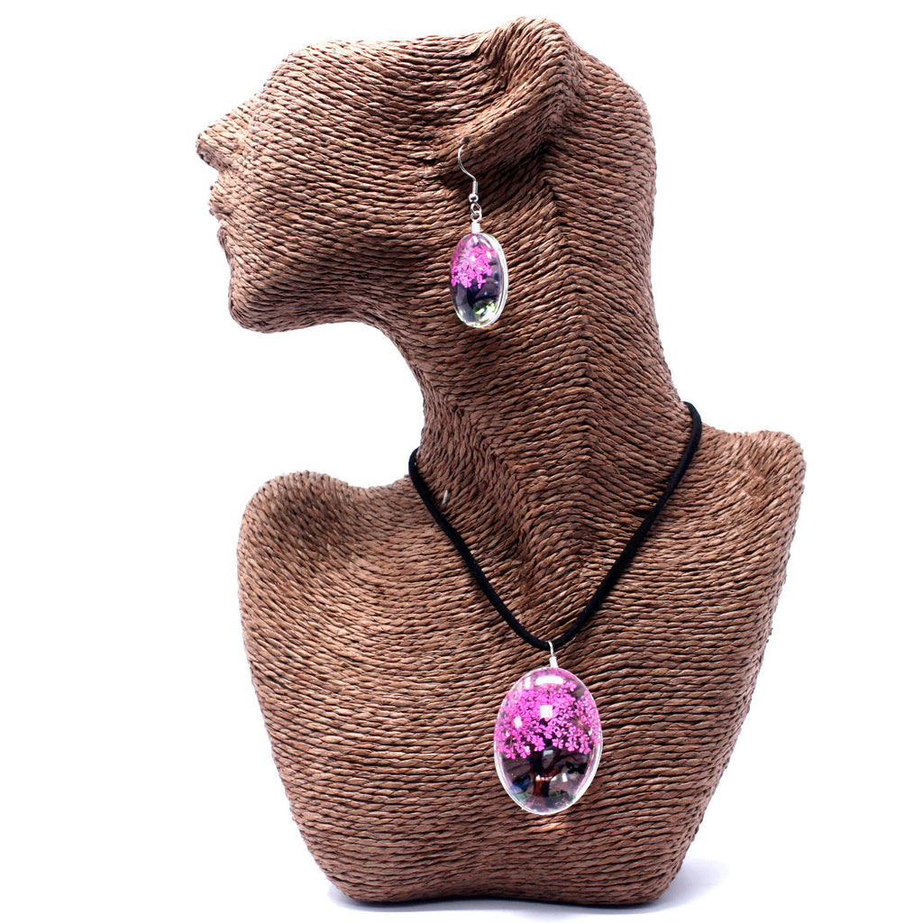 Bijoux en fleurs pressées véritables - Arbre de vie (plusieurs variantes)