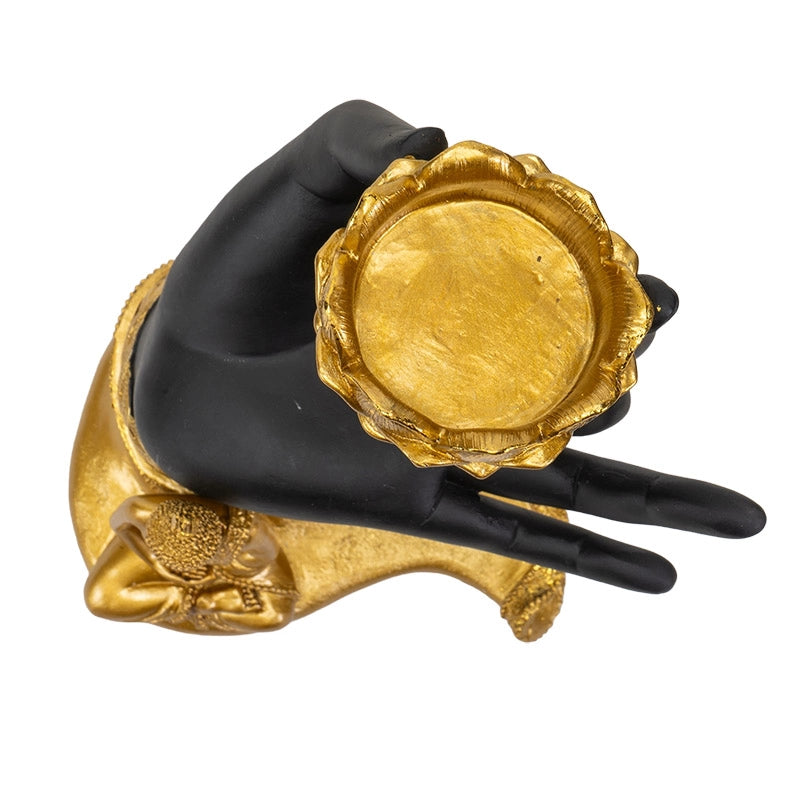 Bougeoir "Main de Bouddha doré"