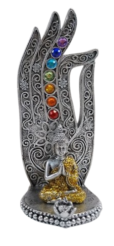 Porte-Encens Main de Bouddha Chakra – Sérénité & Harmonie - Doré ou Argenté