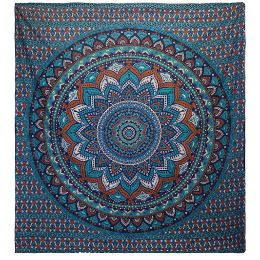 Couvre-lit ou Tenture murale en coton - Mandala classique - (200x230 cm)