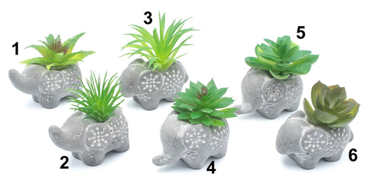 Mini éléphants porte-plantes - 7 x 8 cm