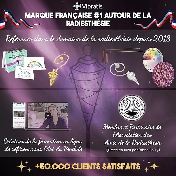 Baguettes de sourcier professionnelles + pendule divinatoire - Pack idéal pour commencer la radiesthésie