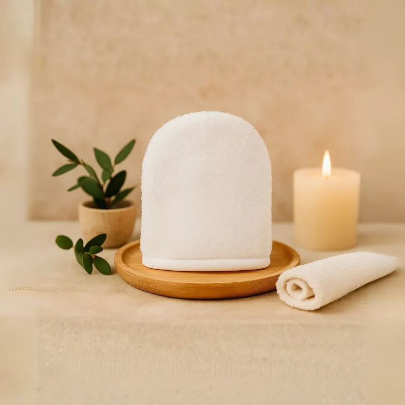 Gant démaquillant microfibre ultra doux hypoallergénique - Tous types de peaux