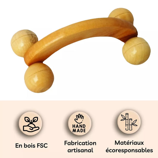 Roue de massage en bois – Masseur rouleau anti-cellulite