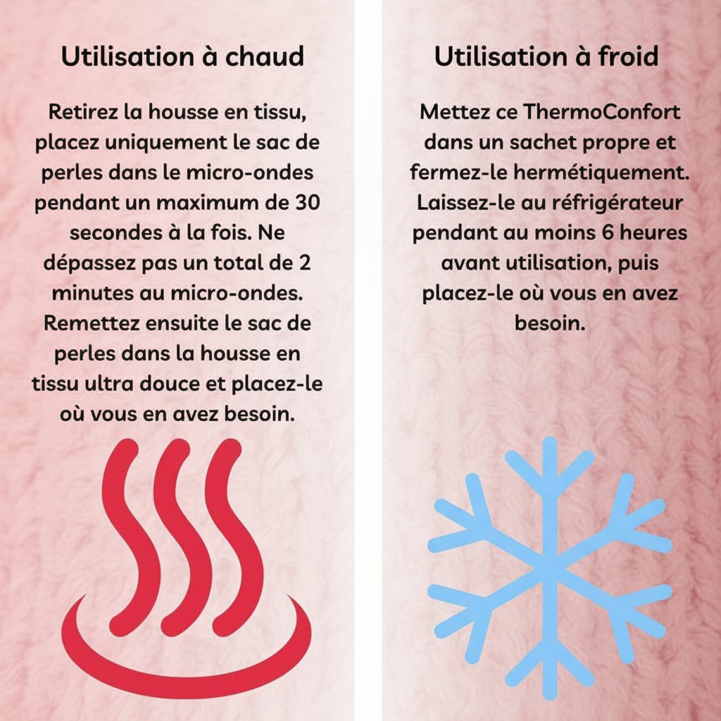 Lanière relaxante cervicale Thermo Confort - Naturel en perles d'argile et charbon végétal - Effet relaxant