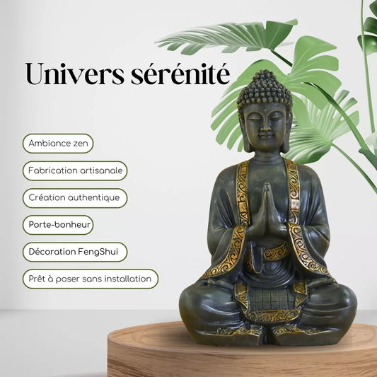 Grande statue Bouddha méditation (23x16x38 cm)