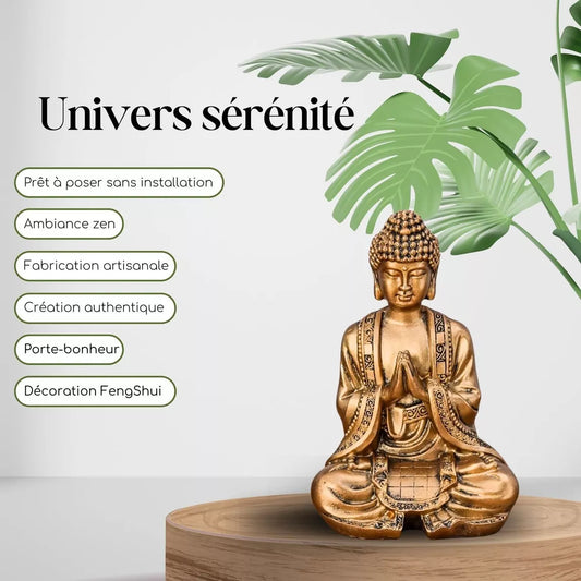 Statuette Bouddha dorée méditation 3 (10x5x12 cm)