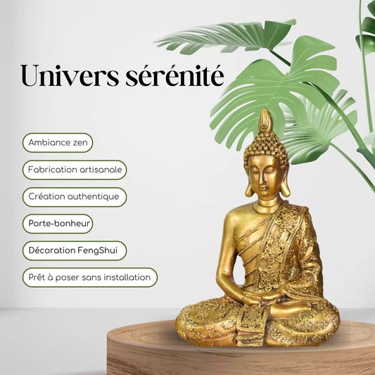 Bouddha doré SANCI (13x8x18 cm)