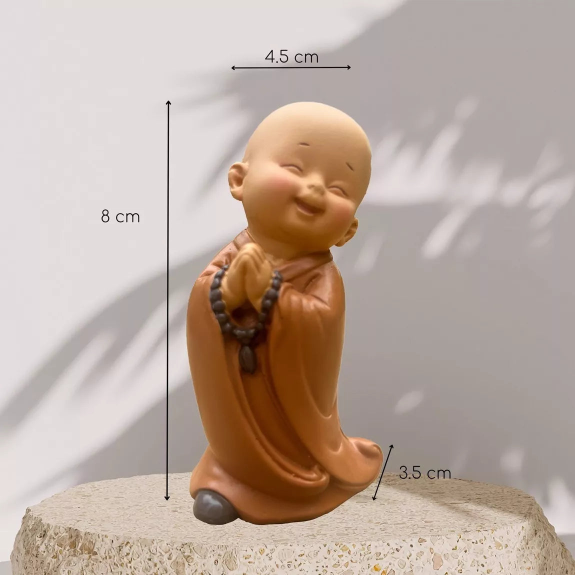 Statuette Bébé Bonze avec chapelet (3,5x4,5x8,5 cm)