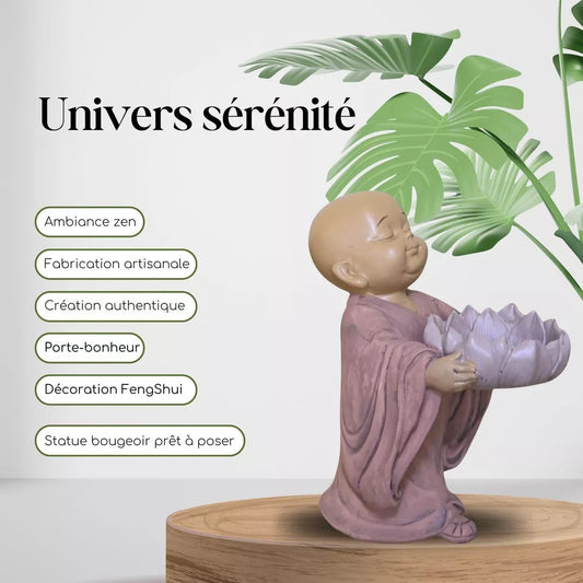 Statuette Bouddha bougeoir (11,5x7,5x13 cm)