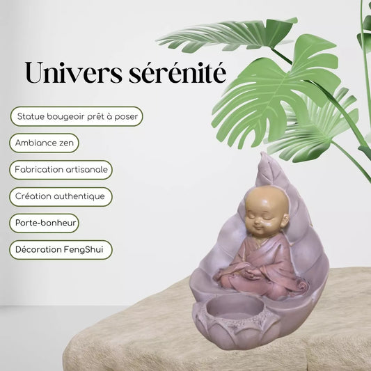 Statuette Bouddha bougeoir (10,5x11x13,5 cm)