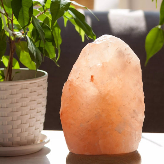 Lampe USB en cristal de sel de l'Himalaya Rock - 12 cm