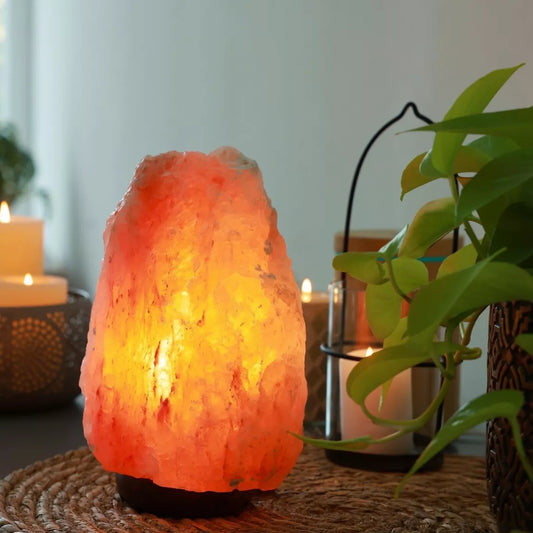 Lampe sel de l'Himalaya sphère sur USB - de 10 à 14 cm x de 17 à 23 cm