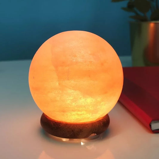 Lampe sel de l'Himalaya sphère sur USB - 8 cm x 8 cm