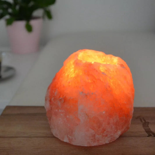 Bougeoir sel de l'Himalaya - Forme brute rock - 1 kg