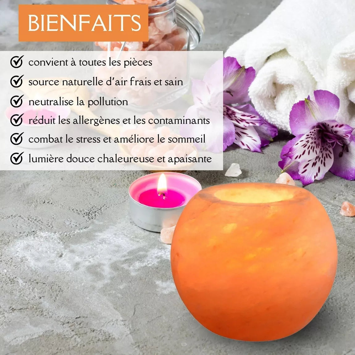 Bougeoir sel de l'Himalaya