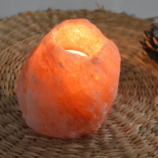 Bougeoir de sel de l'Himalaya pour bougie chauffe-plat - 500 g